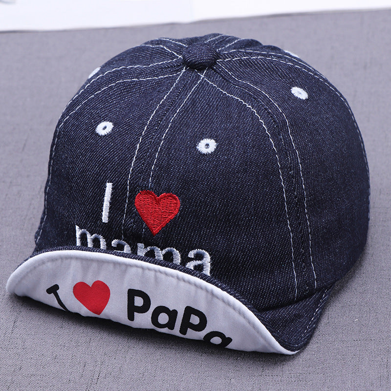 Embroidered Baby Sun Hat – Cute Love Print
