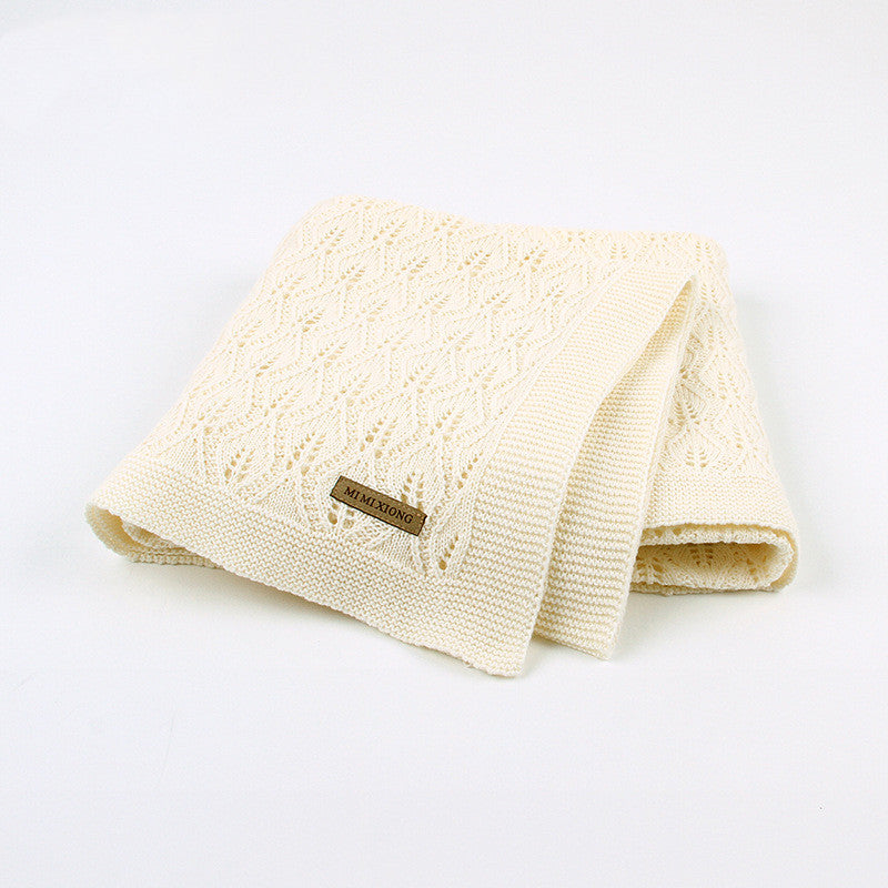 Baby Knitted Leaf Blanket – Soft Windproof Pram Cover