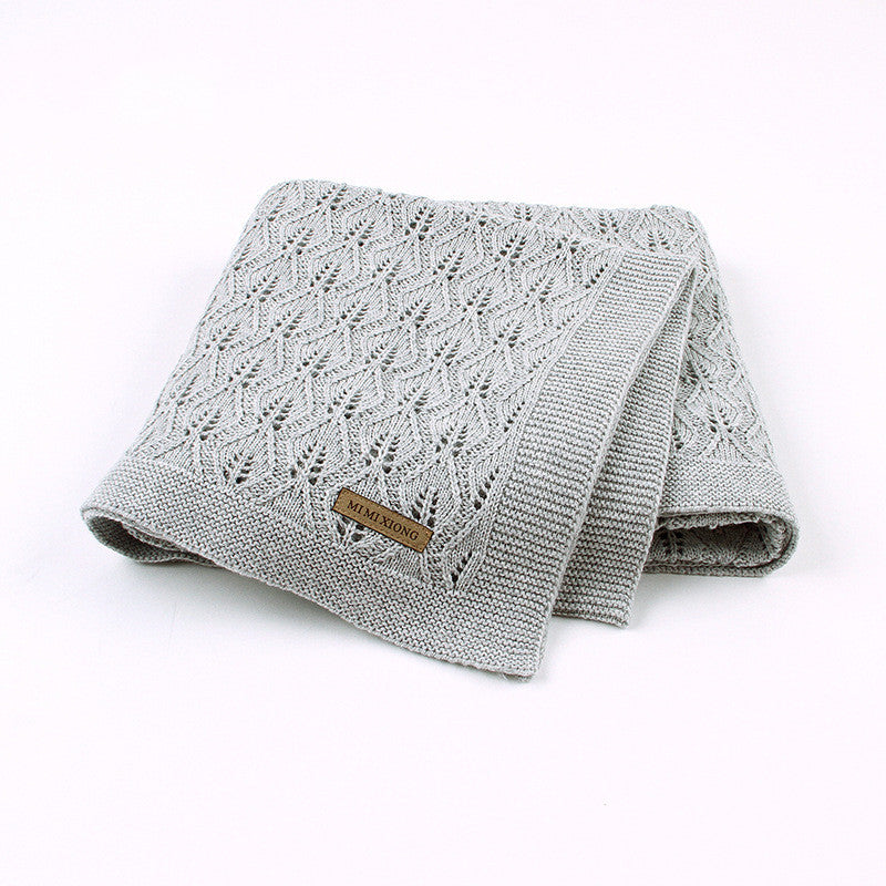 Baby Knitted Leaf Blanket – Soft Windproof Pram Cover