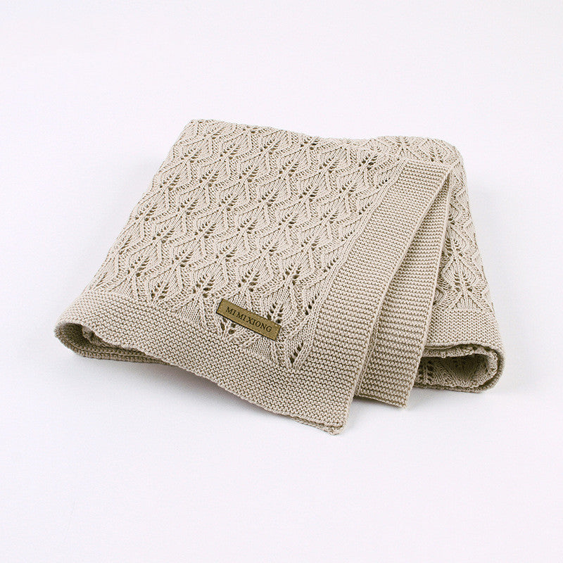 Baby Knitted Leaf Blanket – Soft Windproof Pram Cover