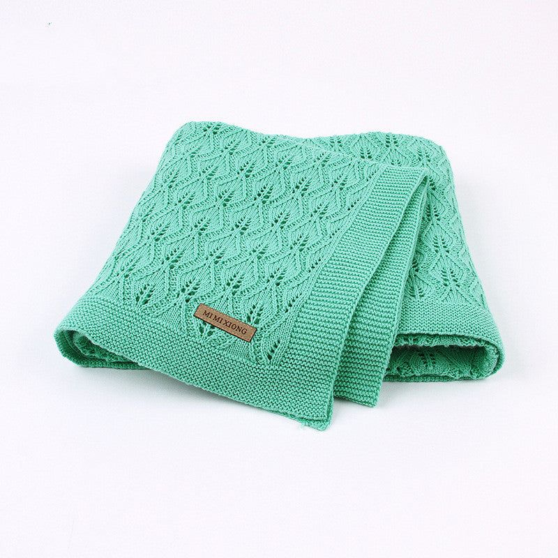 Baby Knitted Leaf Blanket – Soft Windproof Pram Cover