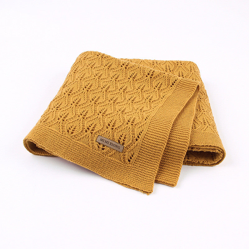 Baby Knitted Leaf Blanket – Soft Windproof Pram Cover