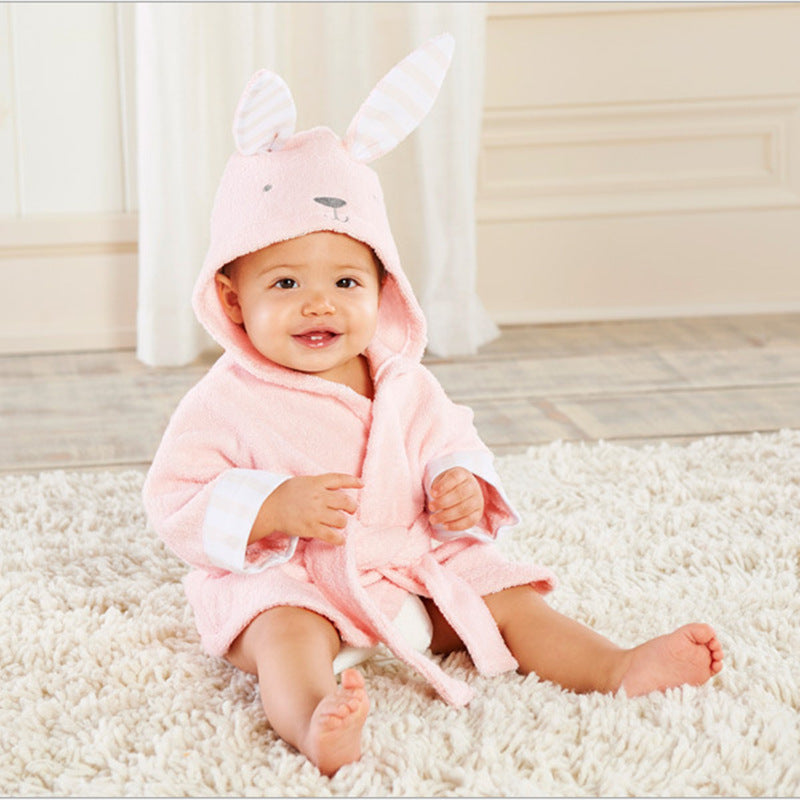 Cartoon Animal Baby Hooded Bathrobe – Soft Cotton Towel