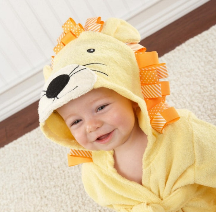 Cartoon Animal Baby Hooded Bathrobe – Soft Cotton Towel