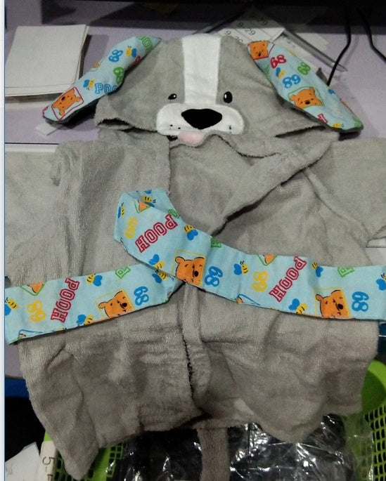 Cartoon Animal Baby Hooded Bathrobe – Soft Cotton Towel