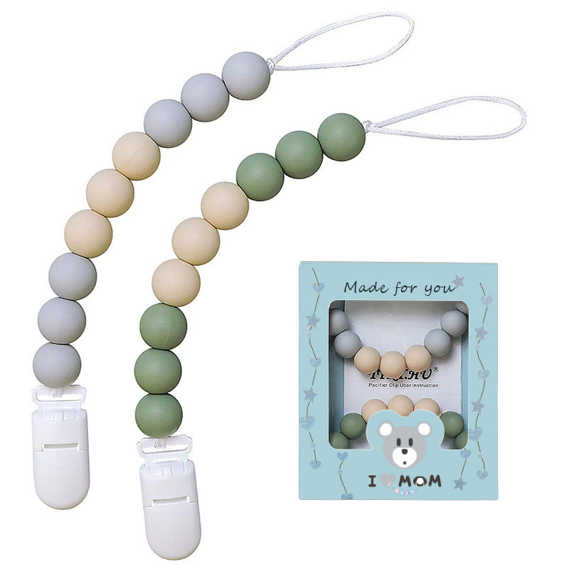 Baby Silicone Pacifier Chain & Molar Soothing Toy