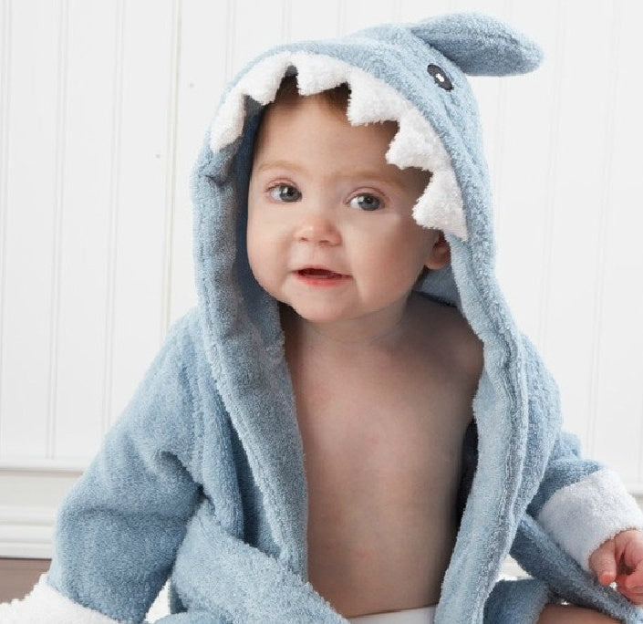 Cartoon Animal Baby Hooded Bathrobe – Soft Cotton Towel