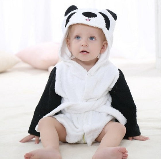 Cartoon Animal Baby Hooded Bathrobe – Soft Cotton Towel