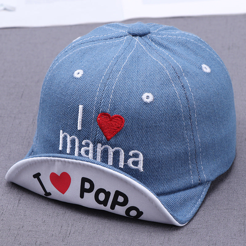 Embroidered Baby Sun Hat – Cute Love Print