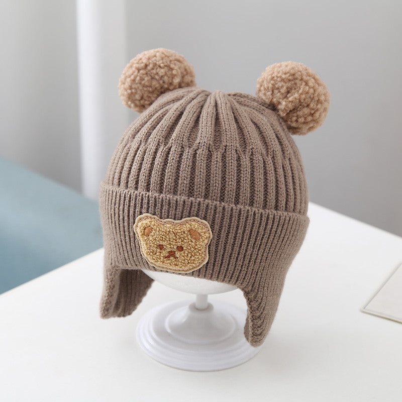 Baby Bear Knitted Hat with Warm Earflaps