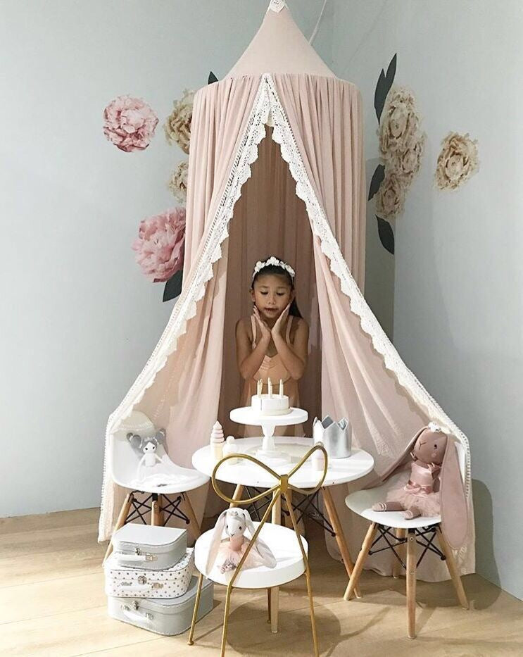 Children's Chiffon Lace Bed Canopy – Dreamy Mosquito Net