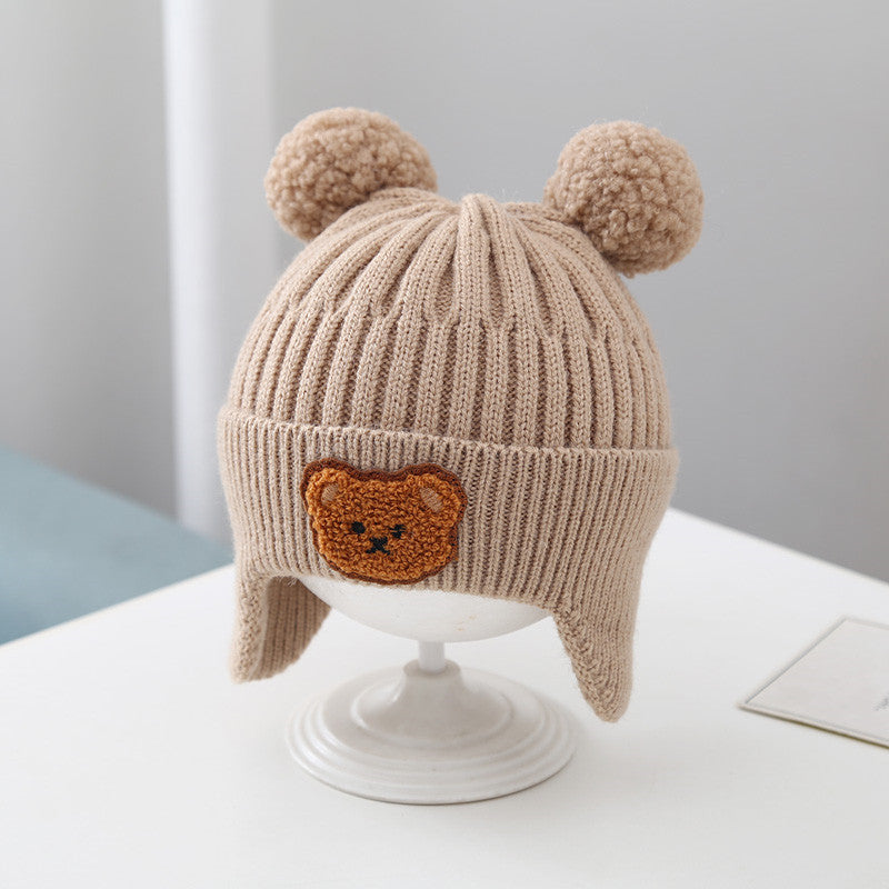 Baby Bear Knitted Hat with Warm Earflaps