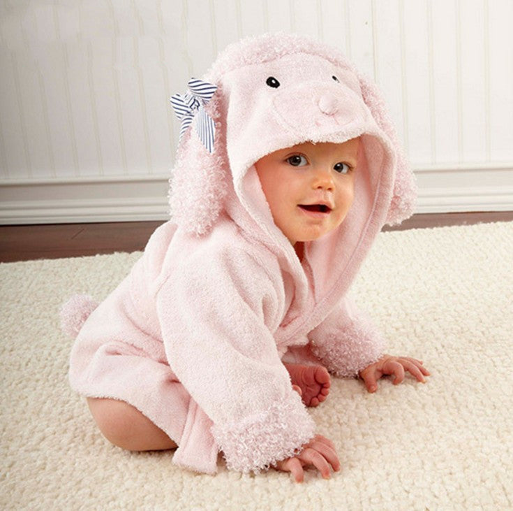 Cartoon Animal Baby Hooded Bathrobe – Soft Cotton Towel