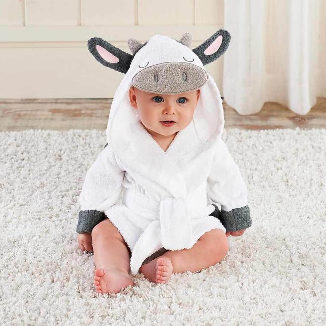 Cartoon Animal Baby Hooded Bathrobe – Soft Cotton Towel