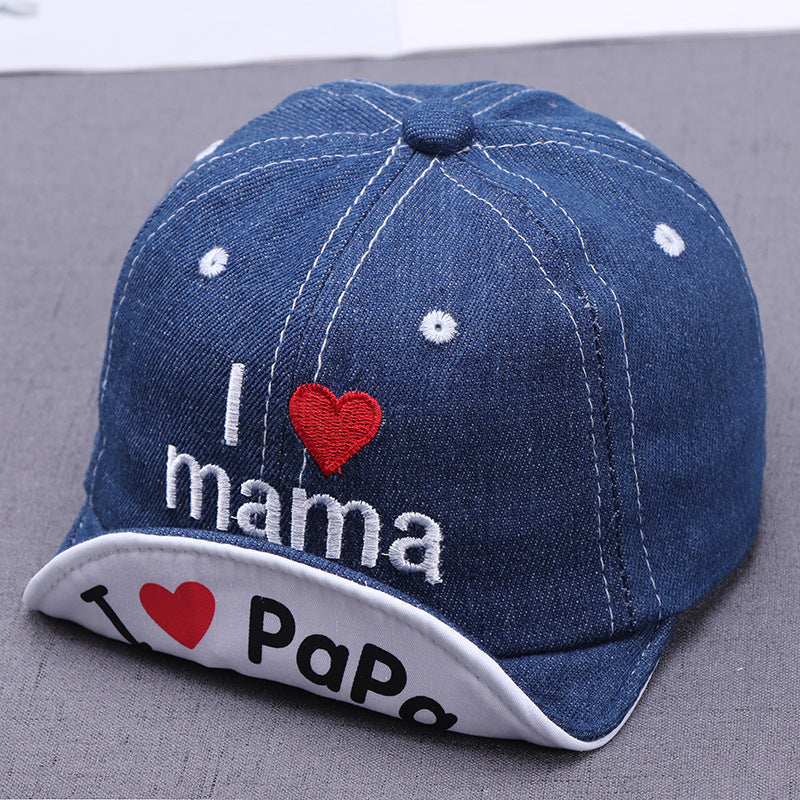 Embroidered Baby Sun Hat – Cute Love Print