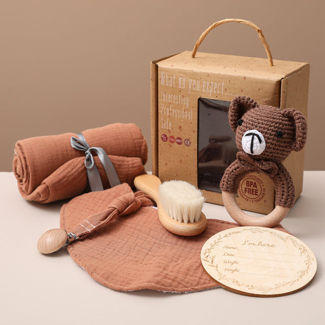 Baby Bath Toys, Swaddle Wrap & Milestone Set