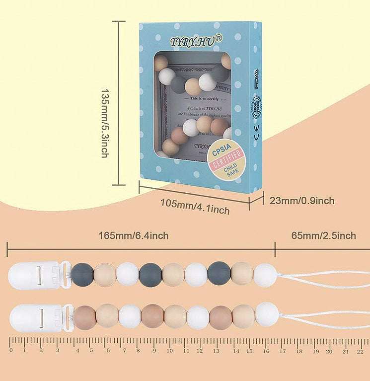 Baby Silicone Pacifier Chain & Molar Soothing Toy