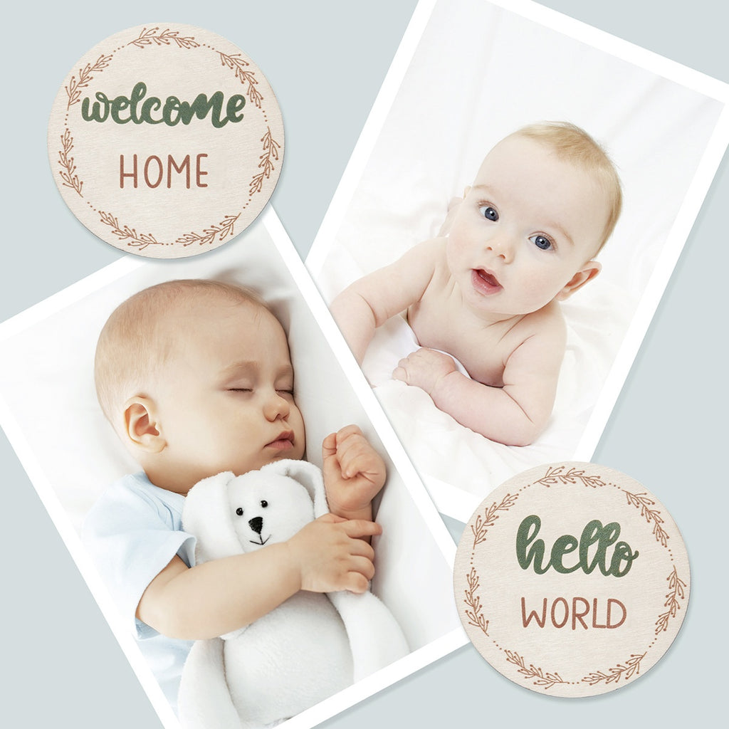 Baby Monthly Milestone Wooden Board – Keepsake Photo Prop