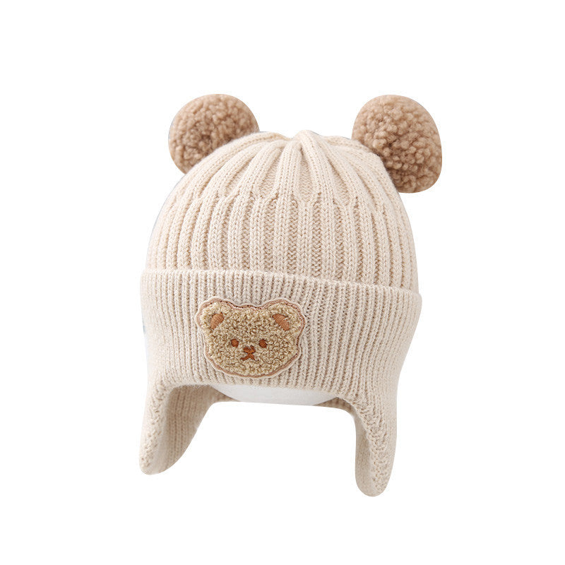 Baby Bear Knitted Hat with Warm Earflaps