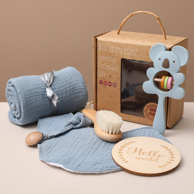 Baby Bath Toys, Swaddle Wrap & Milestone Set